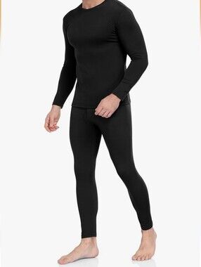 2 Pairs ThermaJohn Men's Long Johns Fleece Lined Heat Thermal Underwear Small